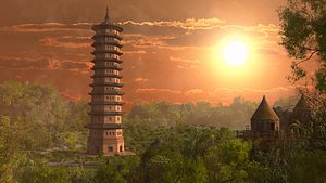 Bao Thien Pagoda Landscape