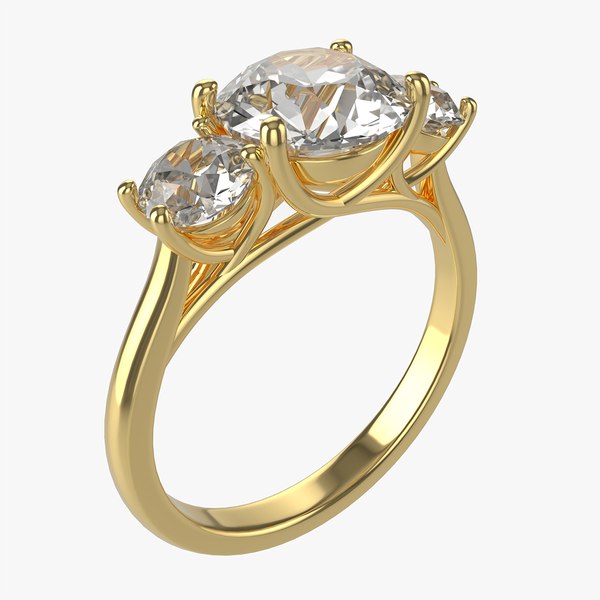 Gold Diamond Ring Jewelry 06 model
