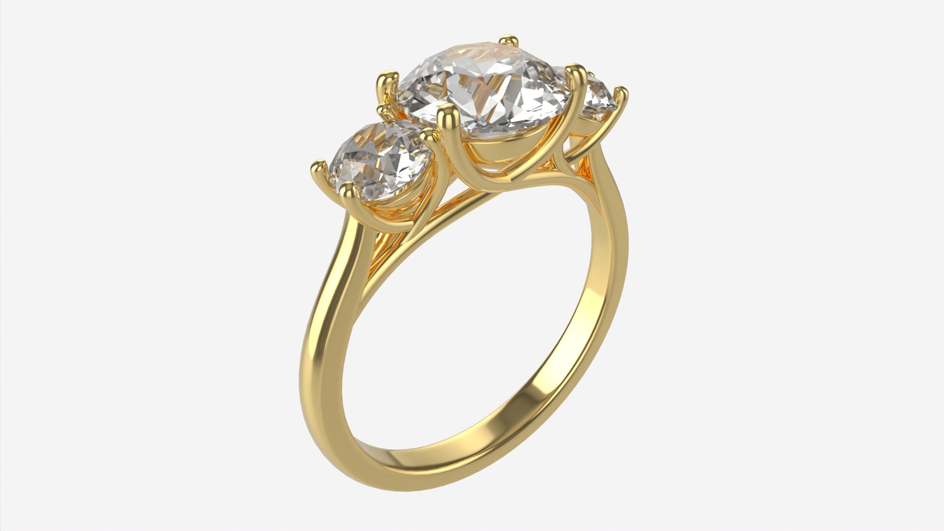 Gold Diamond Ring Jewelry 06 model - TurboSquid 1968825