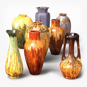 3d glazed vases