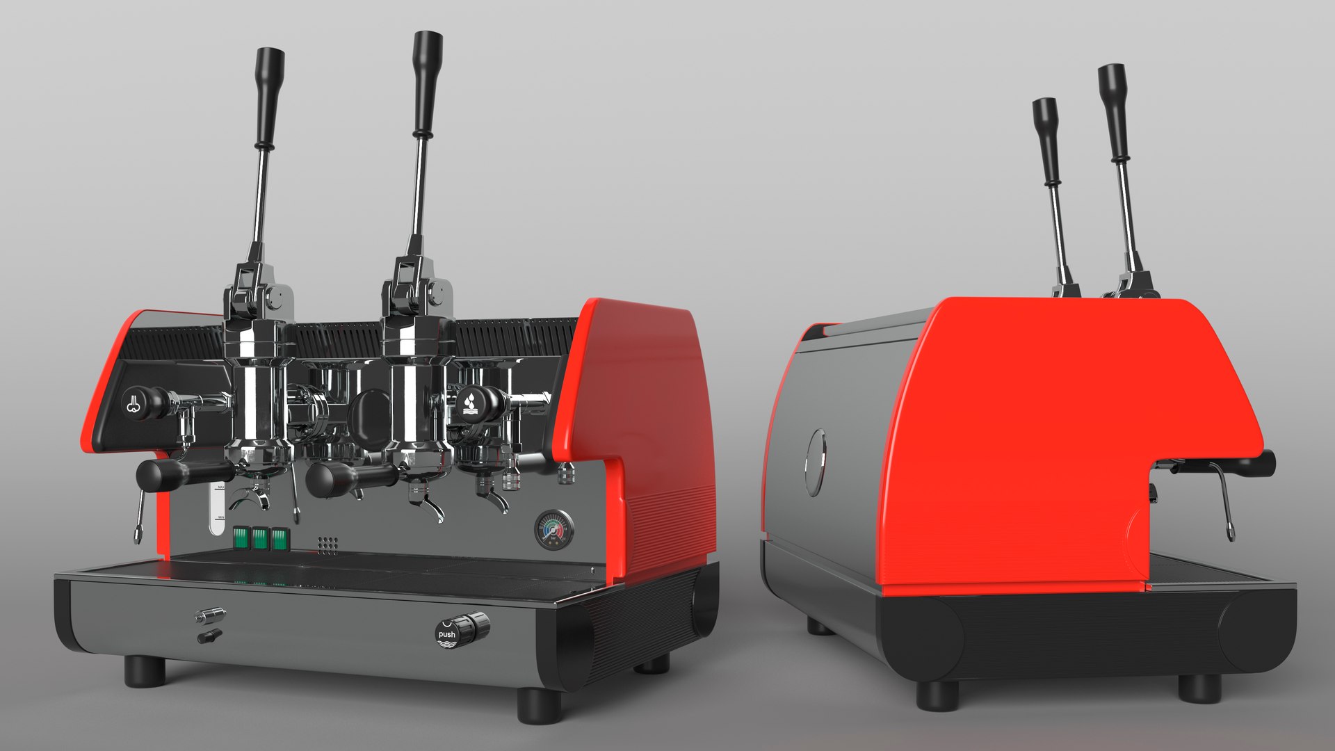 2Group Lever Commercial Espresso Machine Model TurboSquid 2207230