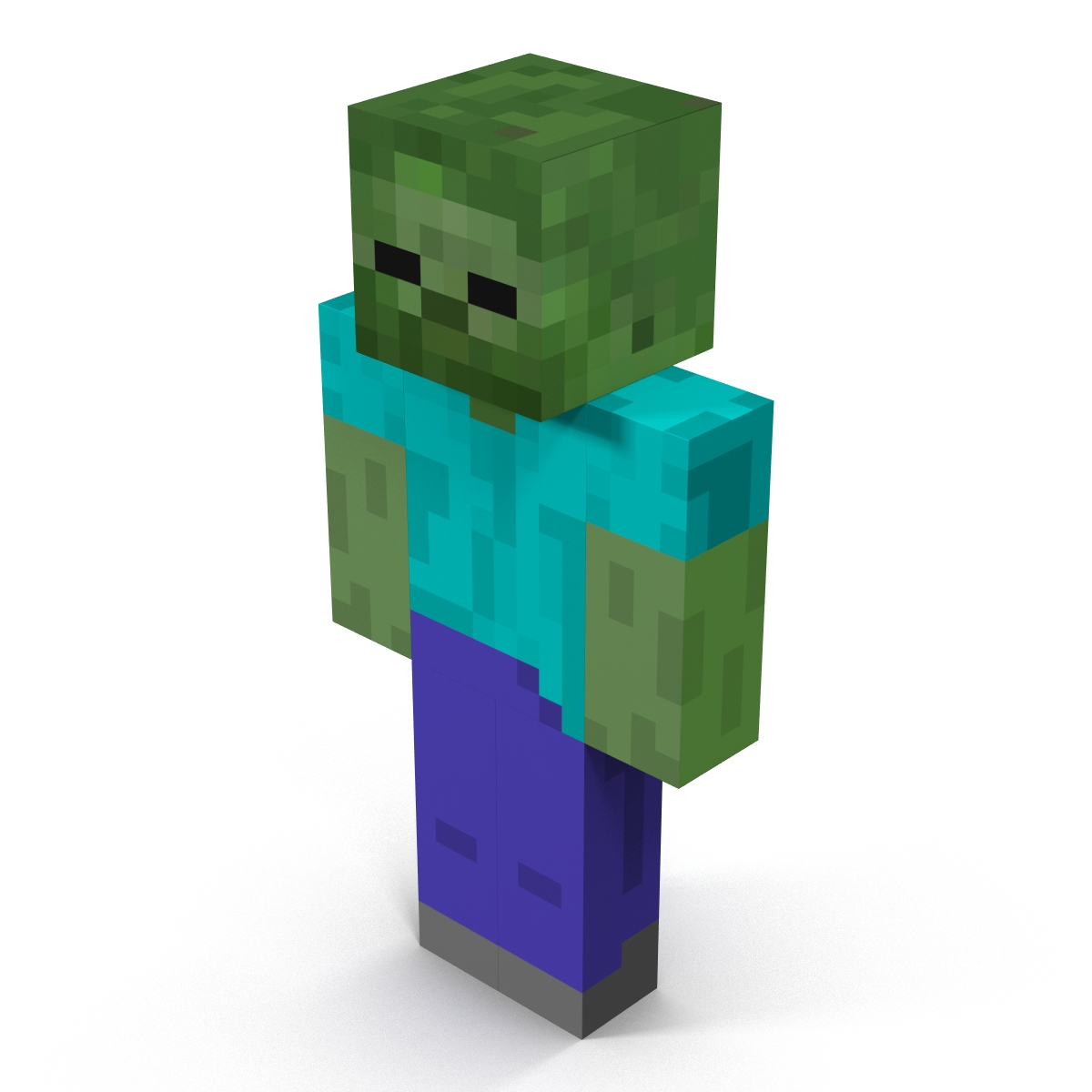 minecraft zombie rigged 3d model