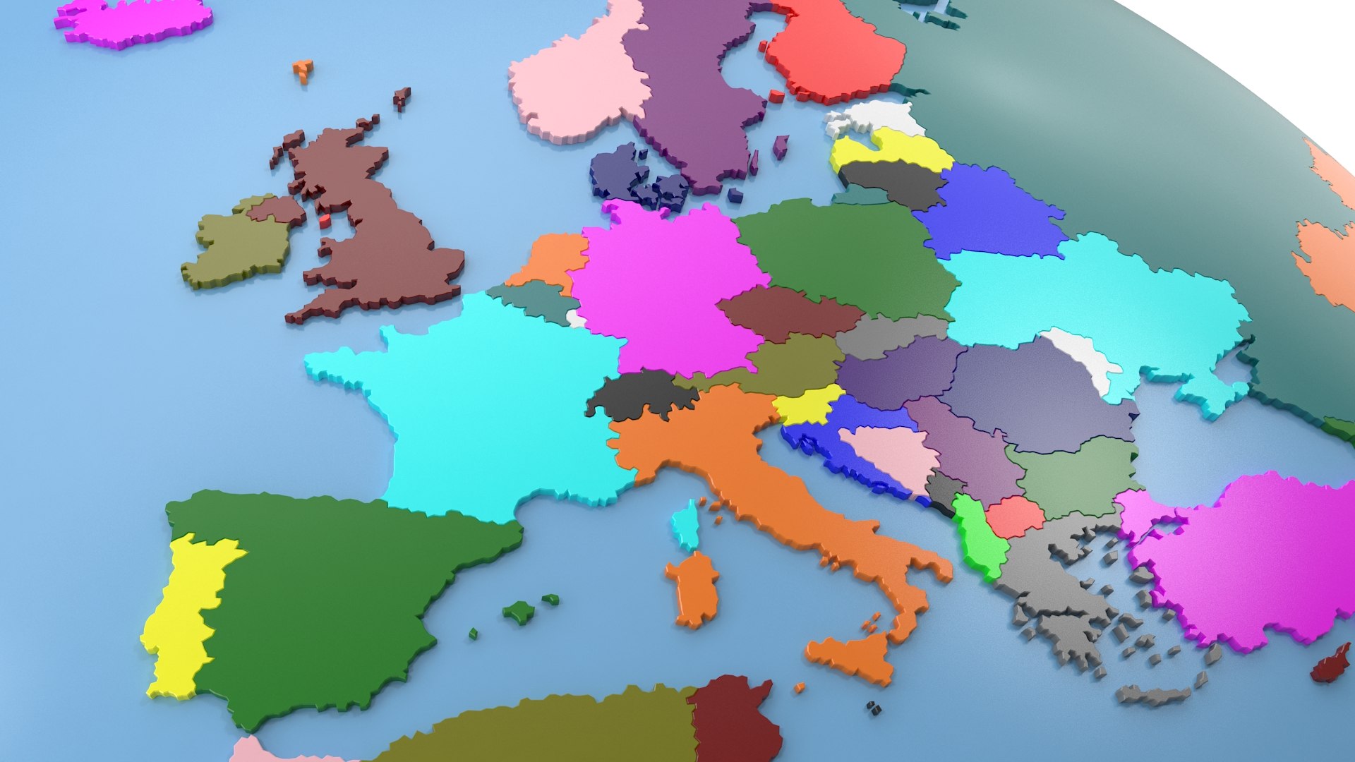 3D globe earth geopolitical model - TurboSquid 1444417