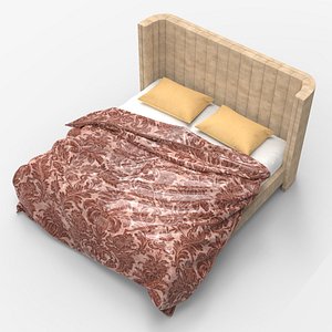 Contemporary Queen Bed 01 3D