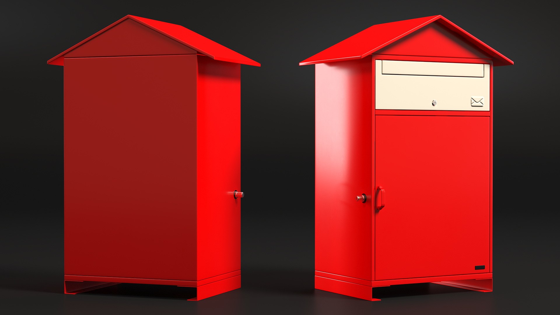 Drop Box For Parcels Red 3D - TurboSquid 2029478