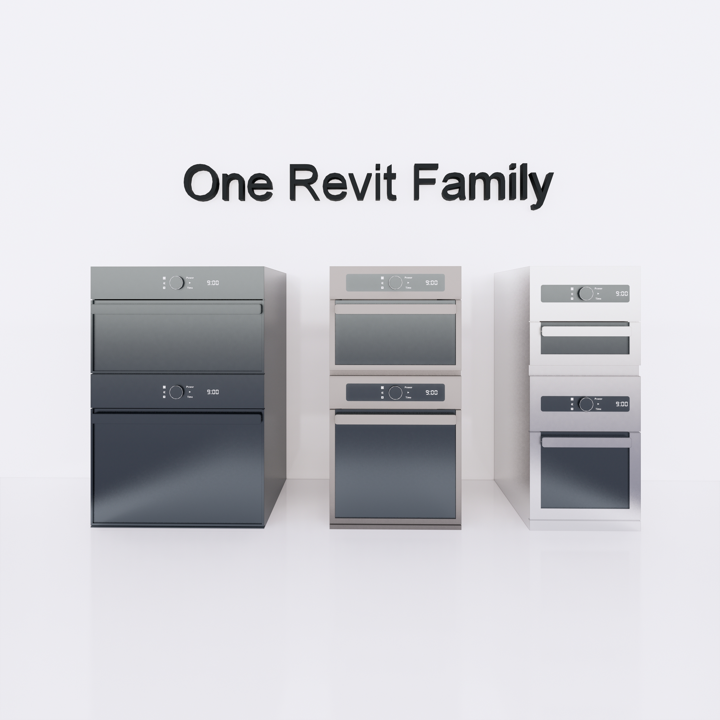 modèle 3D de Micro-ondes et four - Famille Revit paramétrique complète ...