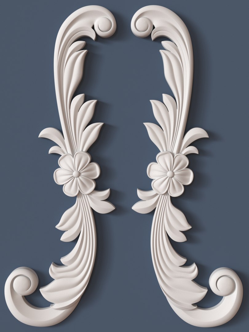 3d Decorative Scroll Model