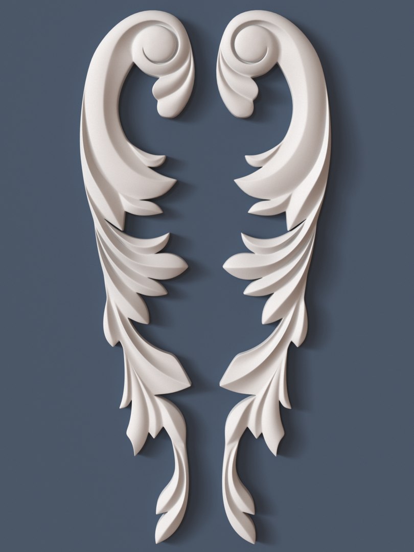 3d Decorative Scroll Model
