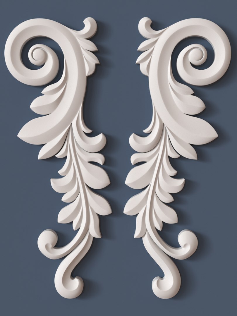 3d Decorative Scroll Model