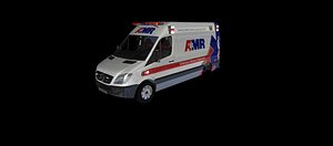 3D Model Mercedes Sprinter Ambulance in with an AMR Scheme