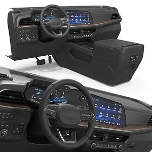 Full Size SUV Interior Dashboard Black 3D model