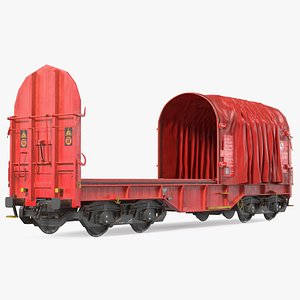 3D DB Cargo Coil Transporter Tarpaulin Freight Wagon No Interior Dirty