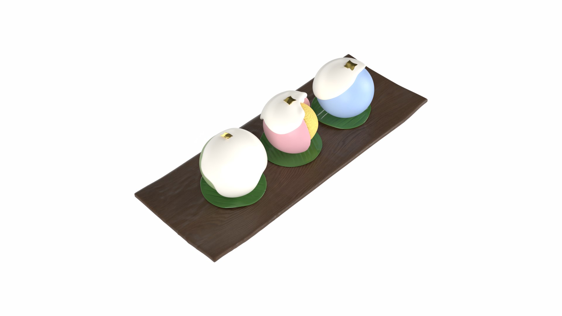 Thai traditional sweets Khanom Phra Pai  Coconut Dumpling on a dark wooden tray model https://p.turbosquid.com/ts-thumb/ZI/oOJihN/VB/prapaicamera/png/1750994694/1920x1080/fit_q87/21a1bac90fd9cc0739b46e06afc46b721c3056e8/prapaicamera.jpg