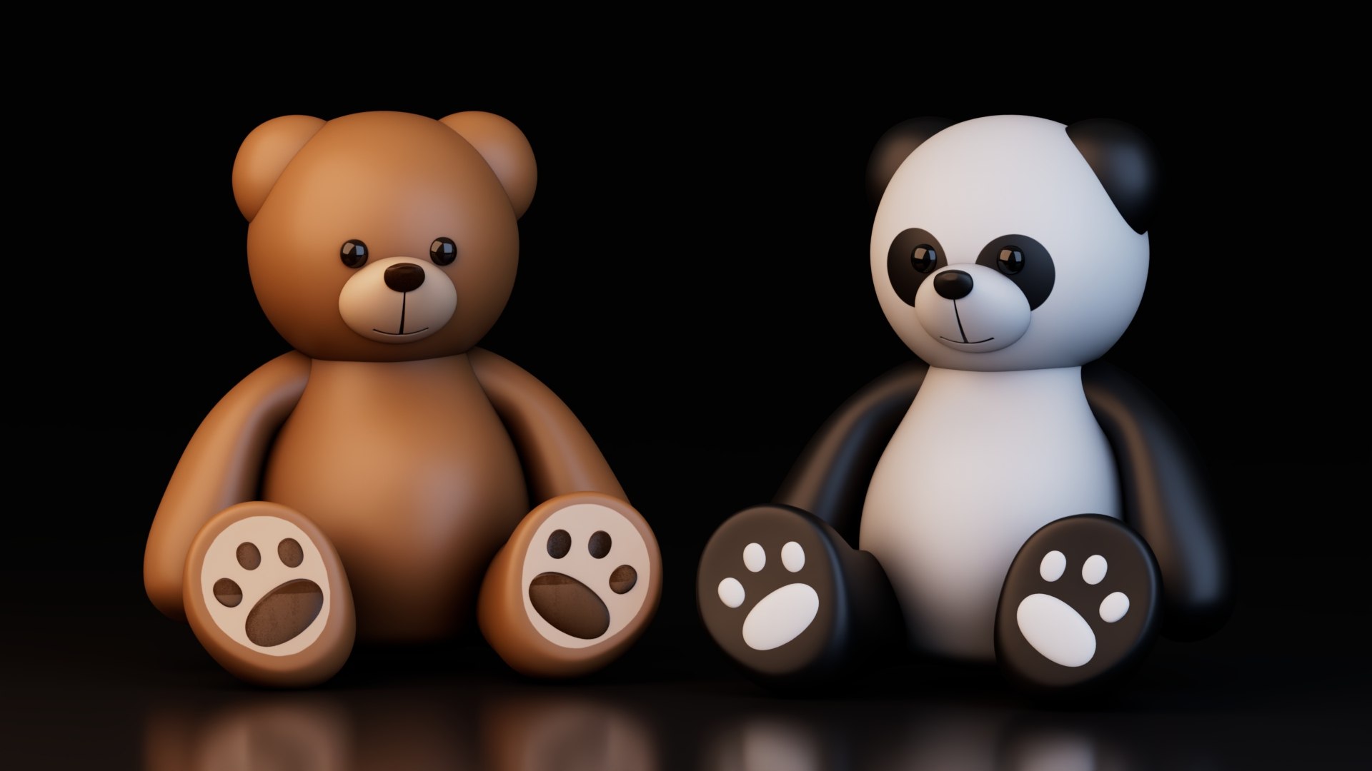 Teddy Bear  and Panda Bear 3D model https://p.turbosquid.com/ts-thumb/ZI/tTuAUr/US/preview1/jpg/1756452054/1920x1080/fit_q87/afc3ac4b6b5ae85f9c5b85b137006f01ae9dfba9/preview1.jpg