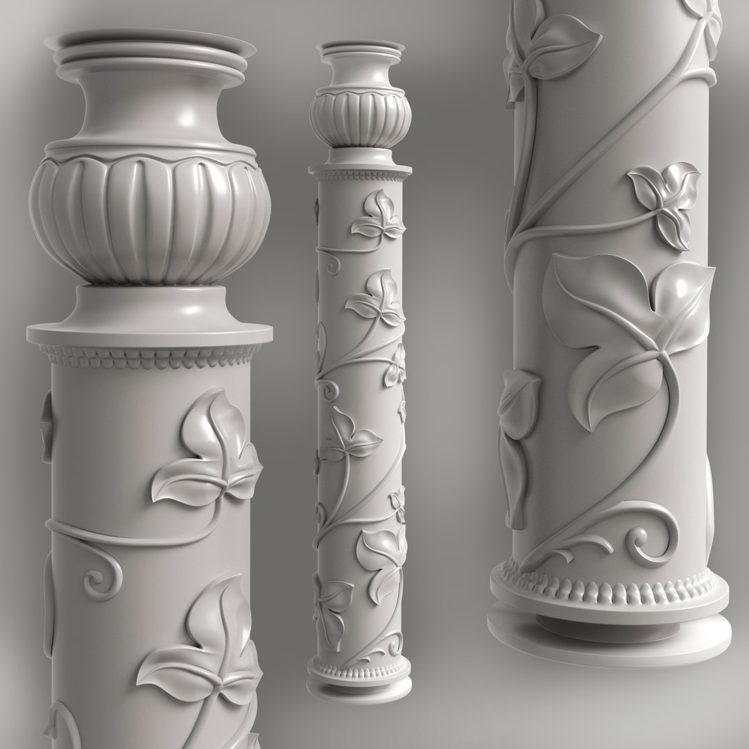 COLUMN WITH LEAVES FOR CNC MILLING 3D Model - TurboSquid 2254311