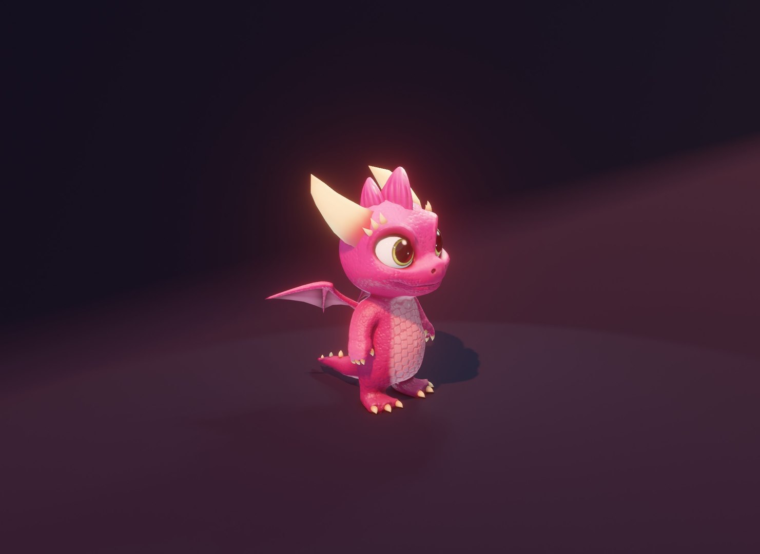 3D Model Cartoon Baby Dragon Low-poly 3D Model Pink - TurboSquid 2255721