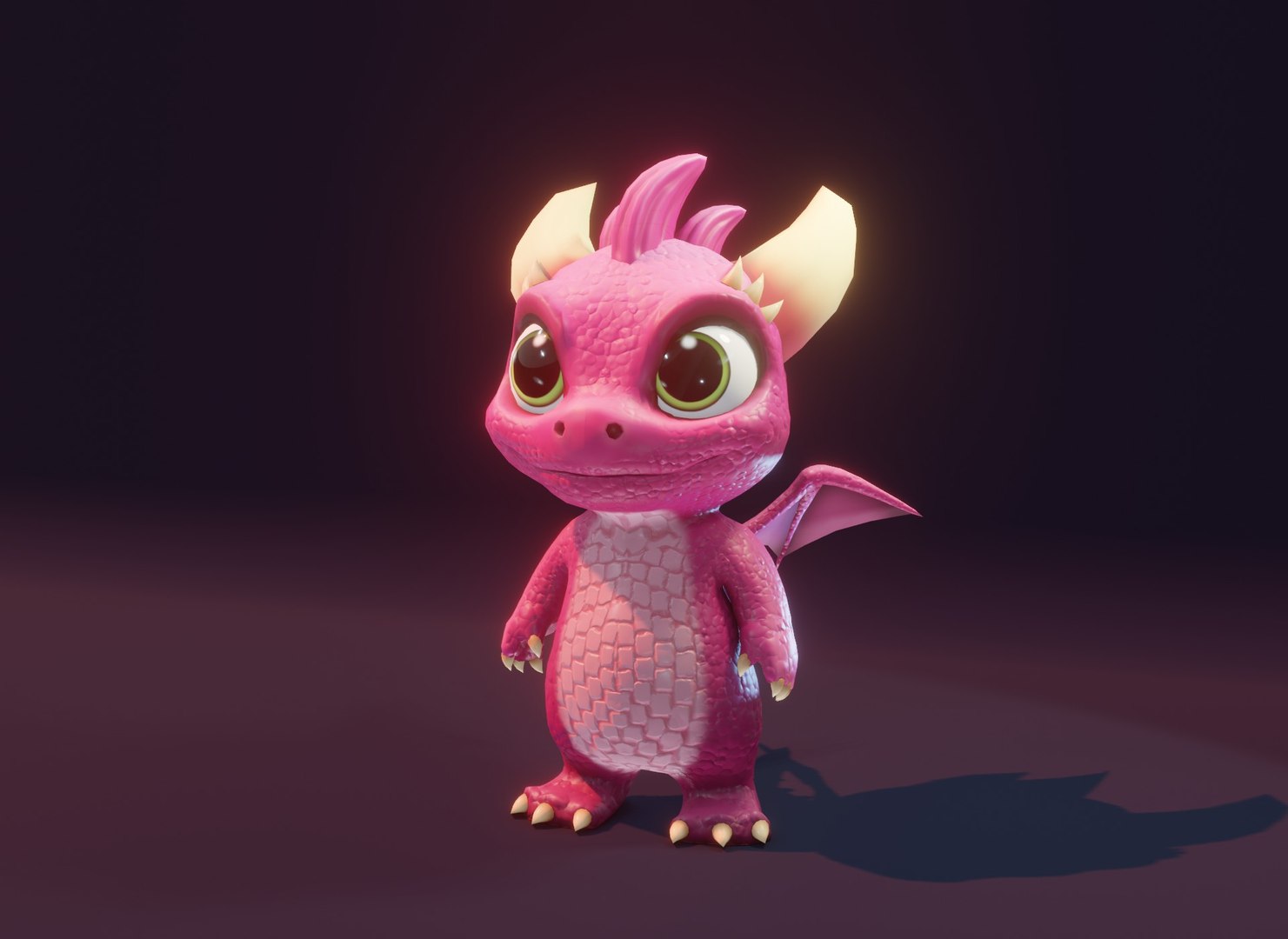 3D Model Cartoon Baby Dragon Low-poly 3D Model Pink - TurboSquid 2255721