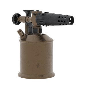 3D Vintage Blowtorch Old Metal Soldering Lamp Realistic PBR 3D Model model