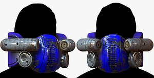 3D Gas mask respirator scifi futuristic model