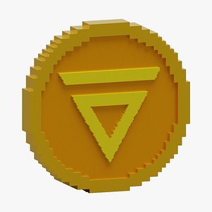 3D Velas Blockchain Coin model