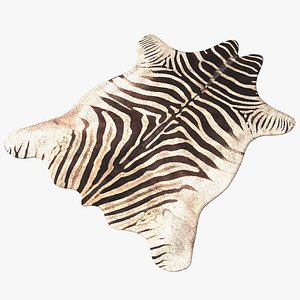 3D-модель коврика из шкуры зебры с мехом