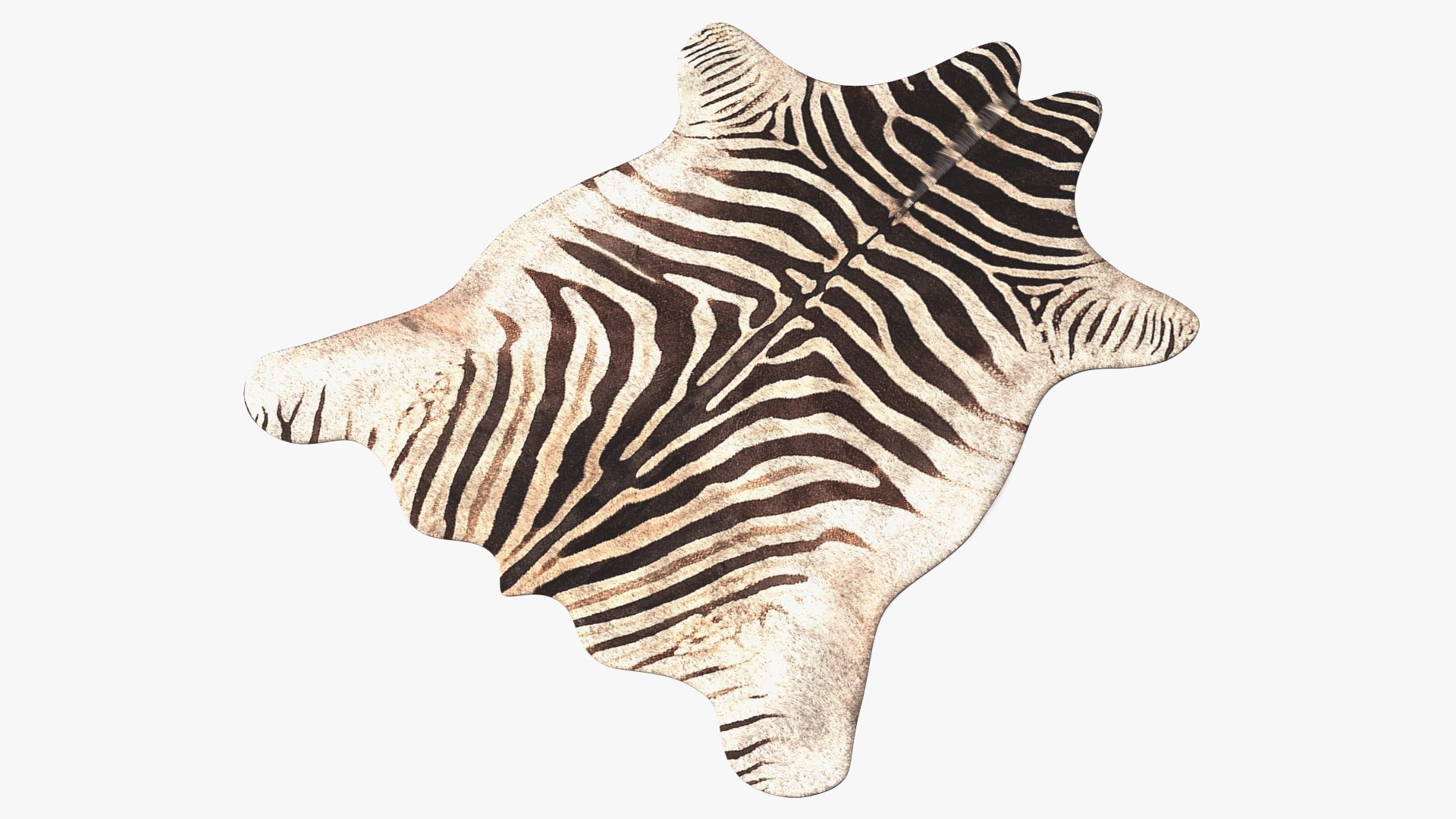 Zebra Hide Rug with Fur 3D model preview