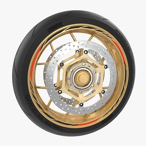 Sport Motorcycle Front Wheel 3D Model