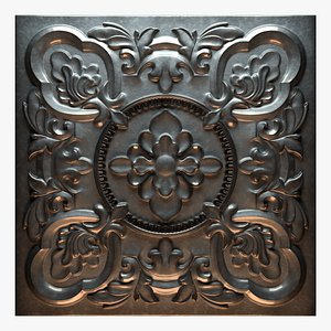 3D old tin tiles model