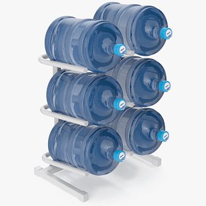Water Bottle Holder with 6 Trays White