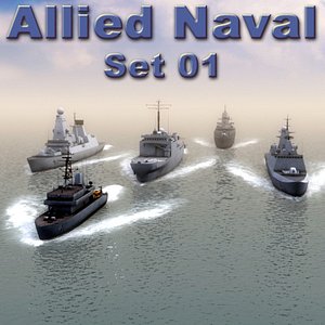 nato naval ships destroyers 3d model