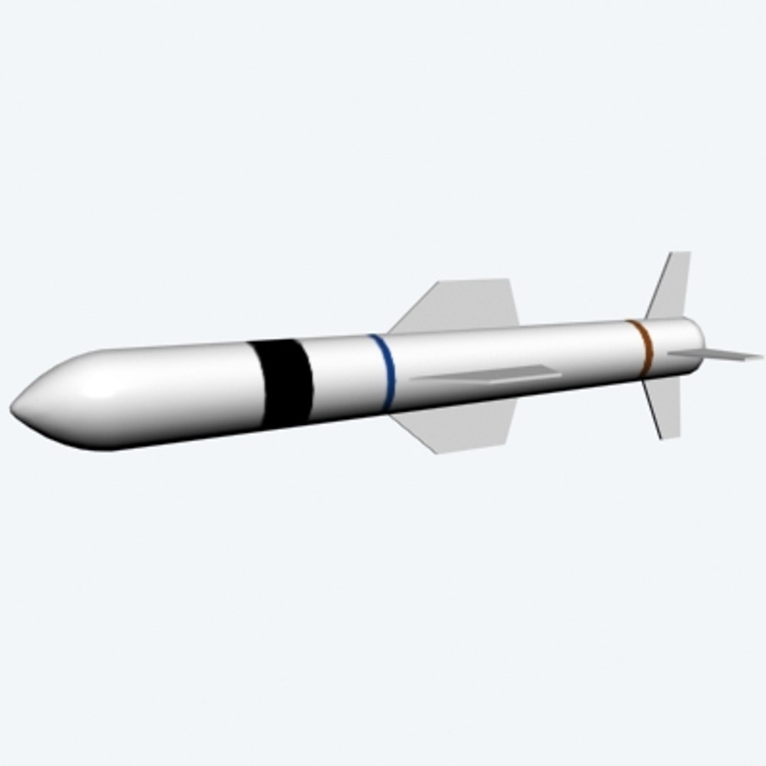 harpoon military rocket 3d model