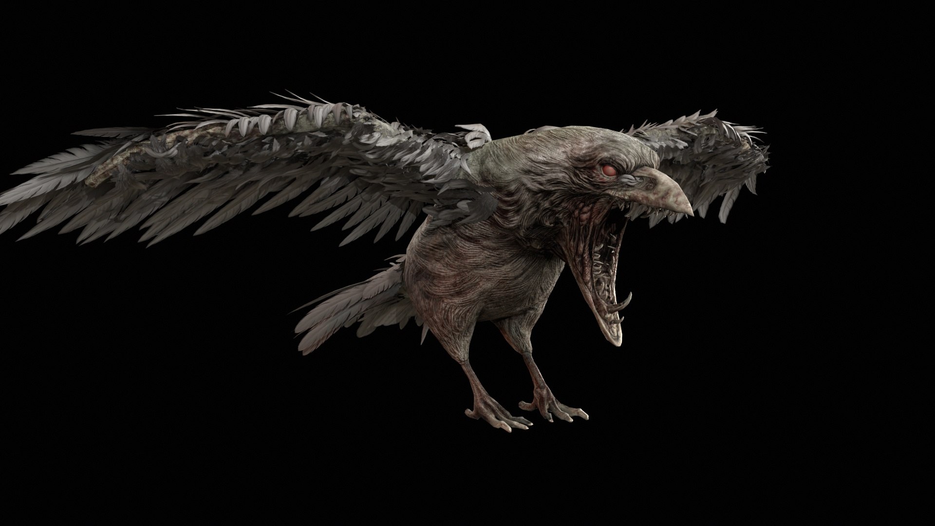 Zombie Raven - Undead Crow 3D Model - TurboSquid 2640953