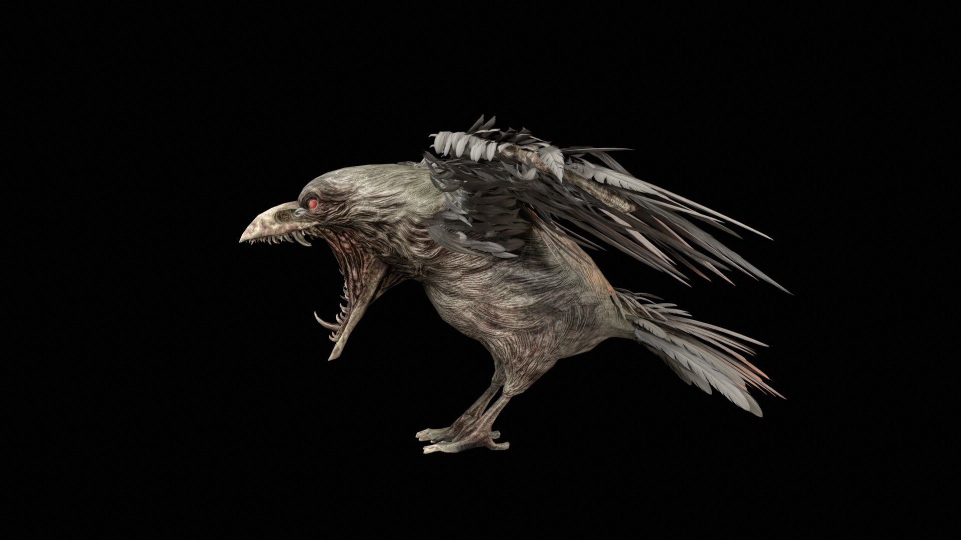 Zombie Raven - Undead Crow 3D Model - TurboSquid 2640953