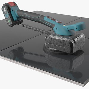 3D Cordless Tile Vibrator on Black Ceramic Tiles
