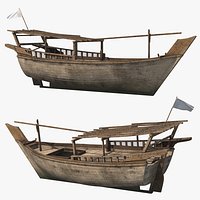 Traditional Wooden Dhow Boat Old Used