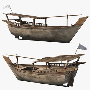 Traditional Wooden Dhow Boat Old Used