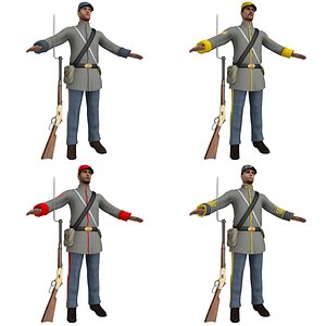 3D pack confederate soldiers