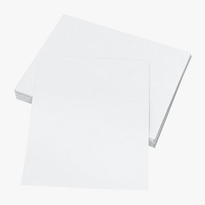 small stack paper sheets 3D model
