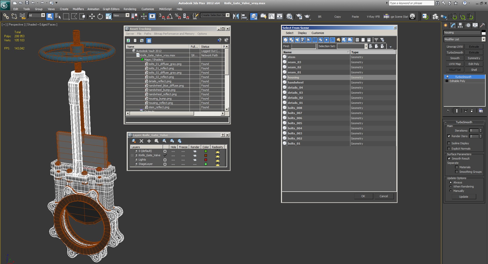 3D Knife Gate Valve Model TurboSquid 1278732