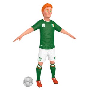 cartoon soccer player 3D model