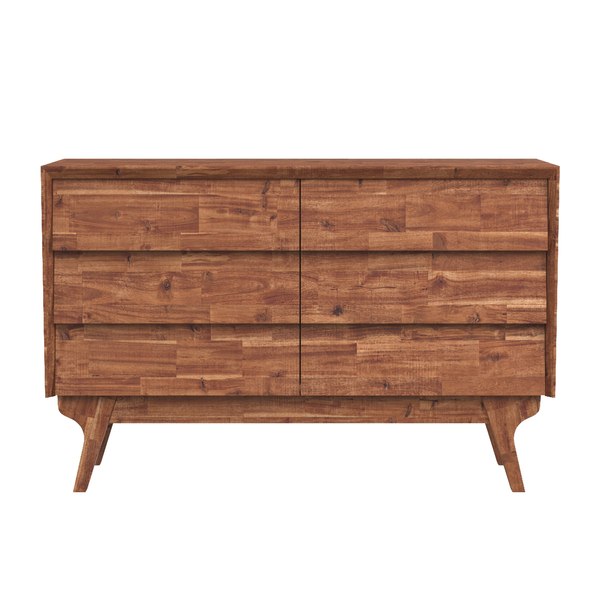 3D Baxton Studio Sierra Mid Century Modern Brown Wood 6