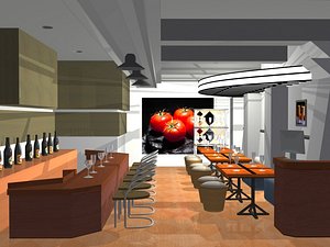 3ds max restaurant cafetaria
