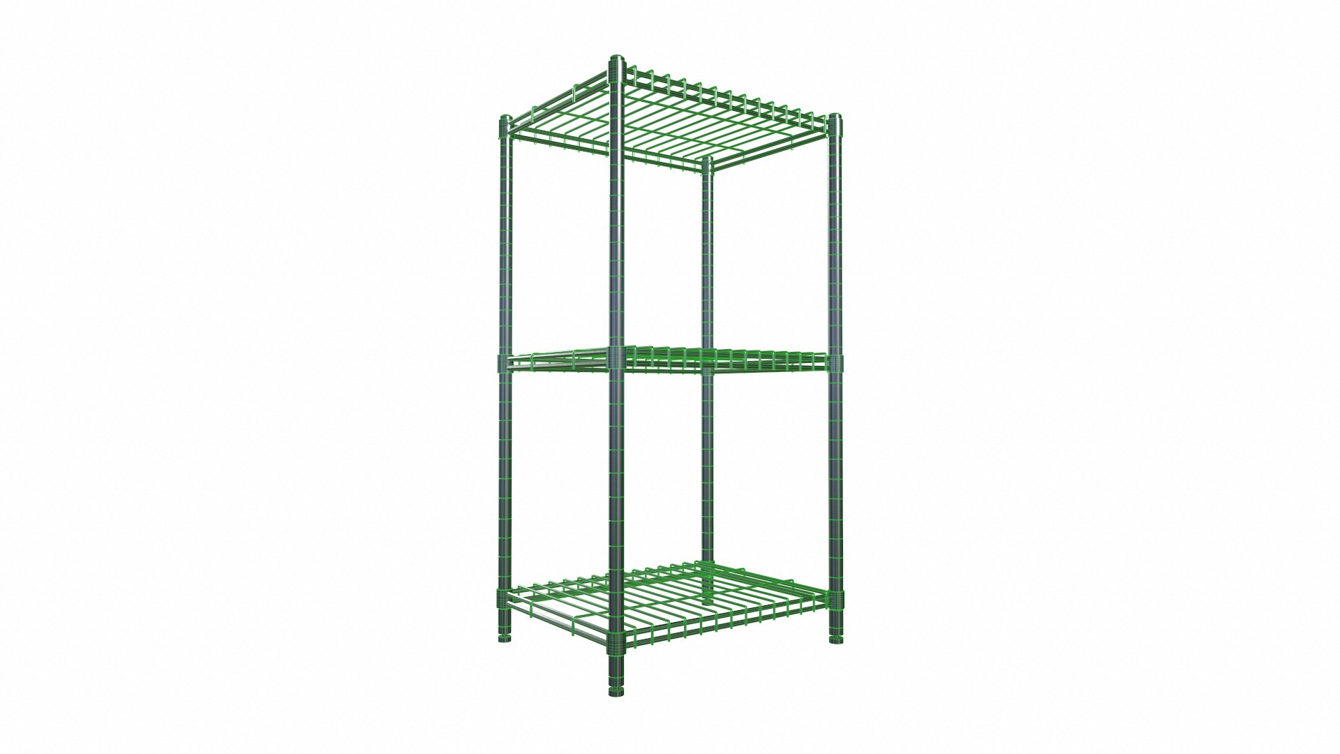 3 Tier Chrome Wire Shelf Shelving Storage 3D Model TurboSquid 2286234