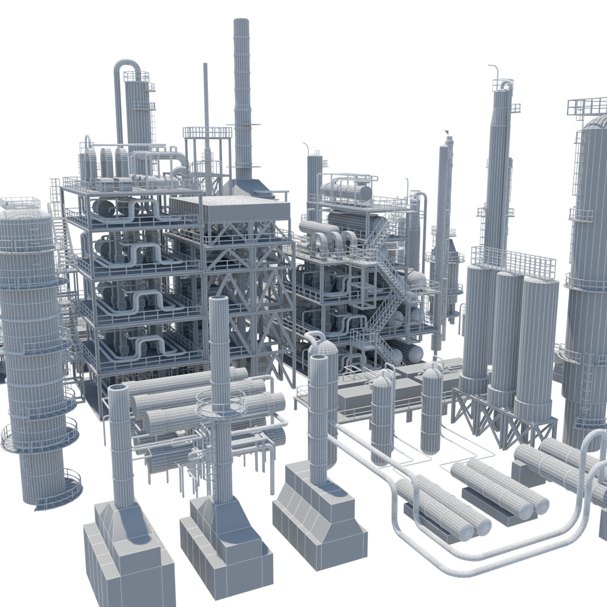 3d model refinery towers