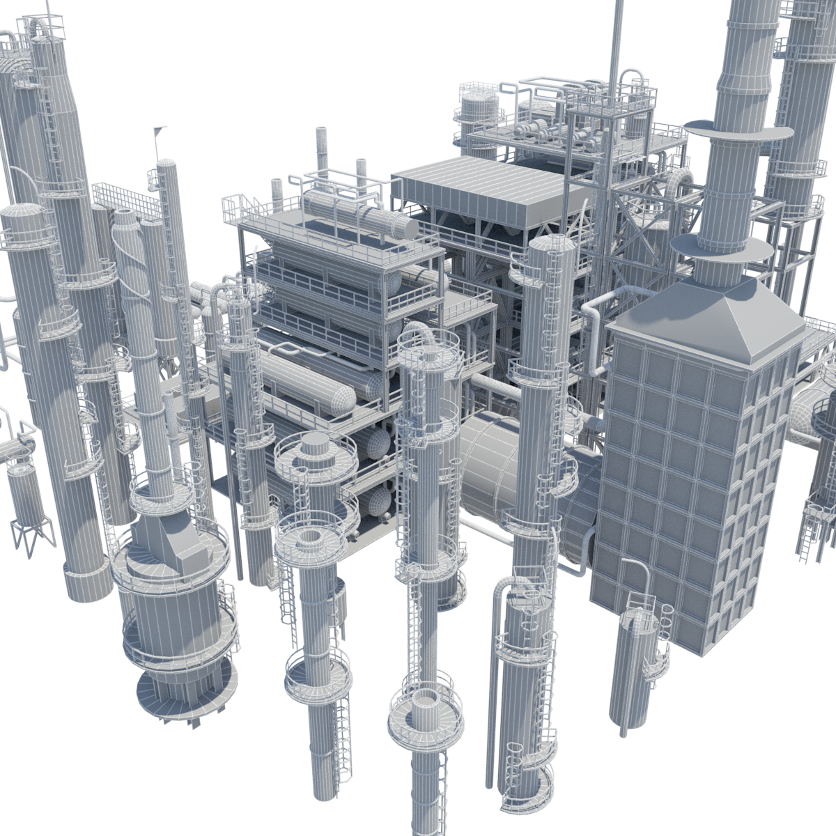 3d model refinery towers