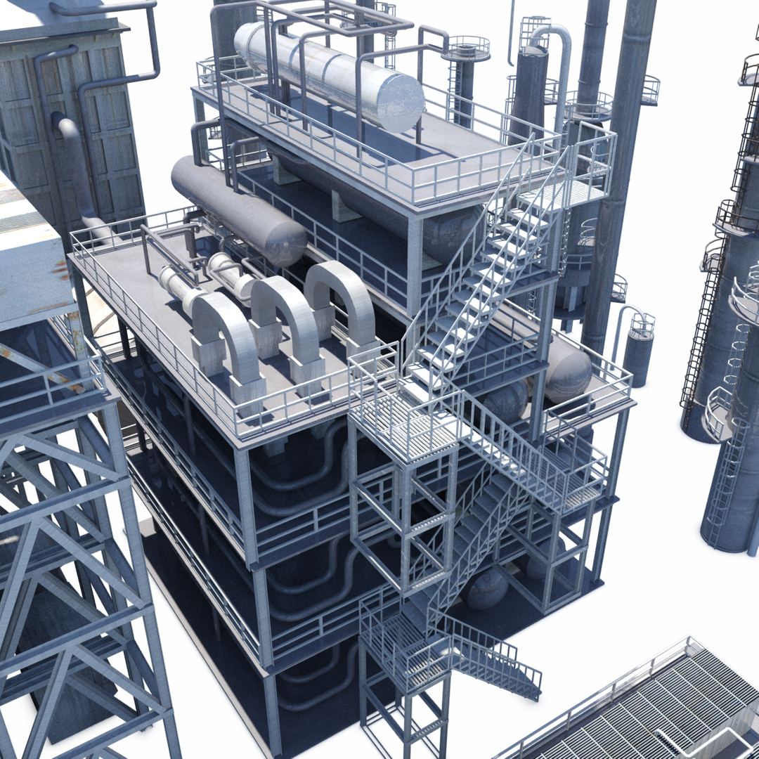 3d model refinery towers