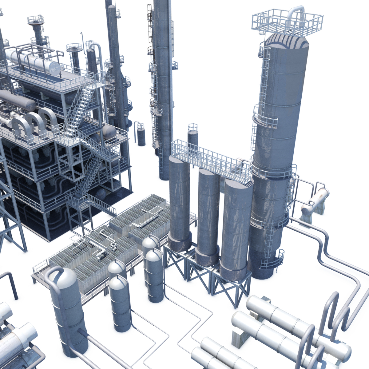 3d model refinery towers