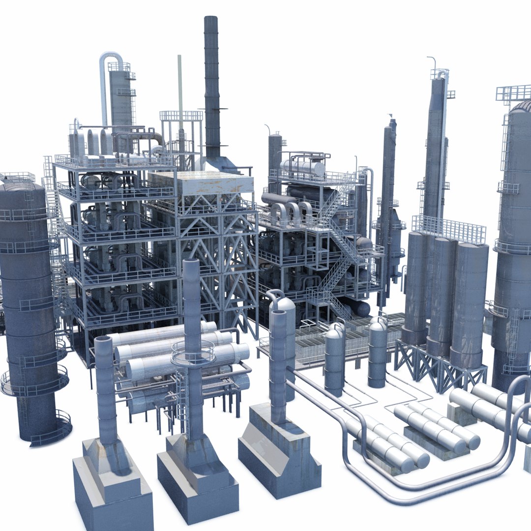 3d Model Refinery Towers