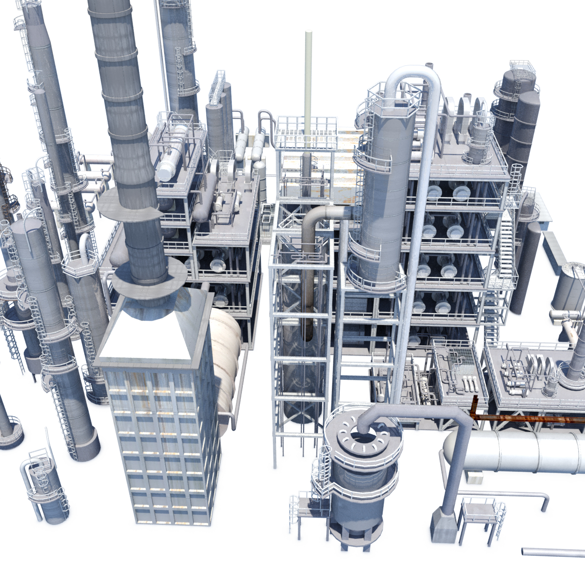 3d model refinery towers