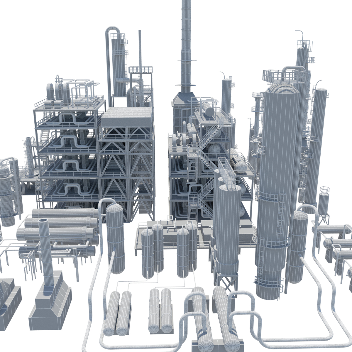 3d model refinery towers